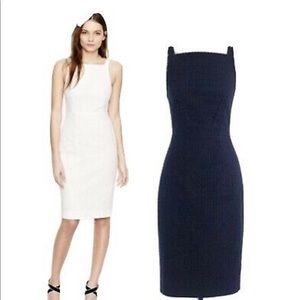 J Crew Navy Blue Eyelet Apron Midi Dress